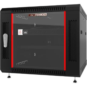 Sysracks 9U Networking Cabinet 24-inch Depth Server Rack Locking Network Enclosure with Fan, Power Strip, Shelves, Feet, Dust-Tight Cable Entries and Other Accessories