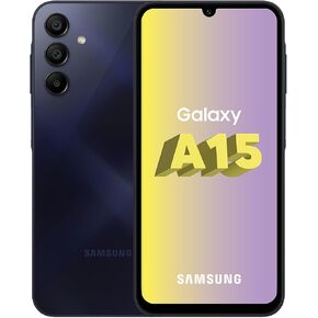 Samsung Galaxy A15 (SM-A155F/DSN), 128GB 4GB RAM, Dual SIM, Factory Unlocked GSM, International Version (Wall Charger Bundle) (Blue Black) (Renewed)