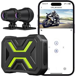 Motorcycle Dash Cam, 1080p + 1080p Front and Rear Dash Cam for Motorcycle, Wide Angle, Night Vision, App Connect, Ip67 Waterproof, Loop Recording, Max Support 128 GB