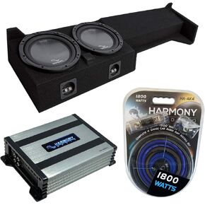 Harmony Audio R104 10" Subwoofer Bundle HA-A400.1 Amp, ASC Sub Box Compatible with 2005-UP Nissan Frontier Crew Cab Truck