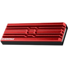 Enermax M.2 2280 NVMe SSD Heatsink, Double-Sided Heat Sink, with Thermal Silicone Pad for PC / PS5 Cooling, Red