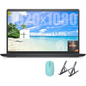 Dell Inspiron 3535 Laptop, AMD Ryzen 7 7730U Processor, 15.6" Touchscreen Display, 64GB RAM, 1TB SSD, Long Battery Life, Webcam, Wi-Fi, Bluetooth, Windows 11 Pro, Alpacatec Accessories