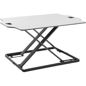 Amer EZUP 32x22 Height Adjustable Sit/Stand Desk Surface Riser, 32" Wide Tabletop Sit Stand Desk Converter, Monitor Laptop Platform Work Station - Durable White Top