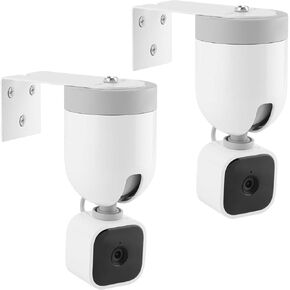 Wall Mount for Blink Mini Pan-Tilt Camera, Ceiling Mounting Bracket, 180° Adjustable, Thickened ABS Plastic Base (2 Pack, White)