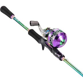 Sougayilang Fishing Reel Rod Combo, Two Pieces Colorful Poratble Light Weight Casting Rod with Spincast Fishing Reel for Freshwater