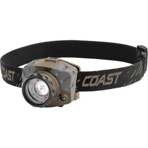 Coast® FL88 615 Lumen Tri-Color (White/Red/Green) Pure Beam® Twist Focus™ LED Headlamp, Batteries Included, Flat Dark Earth in Kuwait