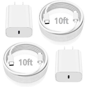 10FT iPad Charger Cord, 20W USB C Fast Charger with Long Charging Cable for iPad Pro 13/12.9/11 inch, iPad 10th Generation, iPad 11th Generation, iPad Air 13/11 inch/5th/4th, iPad mini 6/7th(Black)