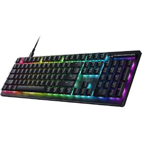 Razer DeathStalker V2 Gaming Keyboard: Low-Profile Keys - Linear Red Optical Switches - Ultra-Durable Coated Keycaps - Durable Aluminum Top Plate - Multi-Function Roller and Media Button (Renewed)