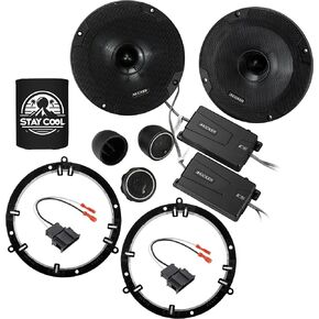 KICKER Speakers 6.5 inch for Volkswagen Beetle 1998-2010 Upgrade Kit - Pair of CS Series with Adapters and Harness, Component 6 1/2 Car Audio Front Door Speaker for VW CSS65, 46CSS654