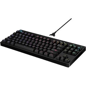 Logitech G Pro Mechanical Gaming Keyboard, 16.8 Million Colors RGB Backlit Keys, Ultra Portable Design, Detachable Micro USB Cable