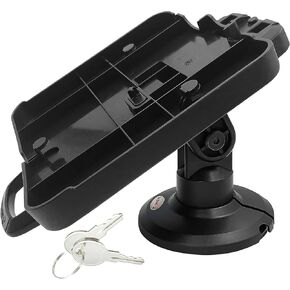 ENS Tailwind Ingenico ISC 480 3" Latch and Key Lock Compact Pole Mount Terminal Stand, Adhesive Installation, Black