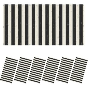 4 Pcs Fluorescent Light Covers for Ceiling Lights Distressed Stripes seamless Black white thick stripes dirty texture Decorative Magnets Light Filters for Office Home Classroom Must Haves 4’ x 2’