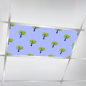 4 Pack Fluorescent Light Covers for Ceiling Lights Watercolor forest Cute seamless Wolf autumn forest Creative watercolor Magnetic Light Filters Diffuser Shade for Classroom Home Office School