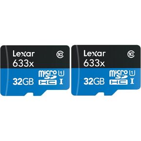 Lexar High-Performance microSDHC 633x 32GB UHS-I/U1 Bulk Packaging 2 Pack