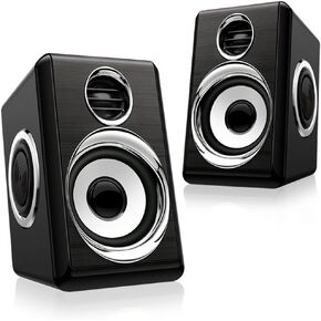 Boomboxes 1 Pair USB+AUX Wired Computer Speakers Bass Reinforcement 4 Diaphragm for Laptop Desktop 8W High Power Loudspeaker (Color : White-Fruit peach5)