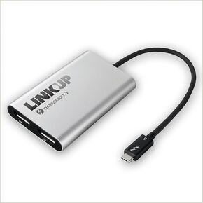 Linkup [Certified] 2019 Thunderbolt 3 to Dual DisplayPort 1.2┃2x 4K 60Hz/Single 5K 60Hz محول متوافق مع Mac & Windows┃tb3 case┃not لمنافذ USB-C بدون شعار Thunderbolt 3
