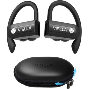 Wireless Earbuds, Bluetooth Earbuds with Microphone,5.4 HiFi Deep Bass, 108H Long Battery Life,Running Headphones, PU Leather Case,Waterproof Sport Ear Buds with Ear Hooks for Gym Workout