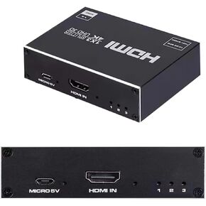 4K HDMI Splitter 1 in 3 Out, 1×3 HDMI Splitter Support 4K 30hz HDMI Video 3D for Laptpo PC TV