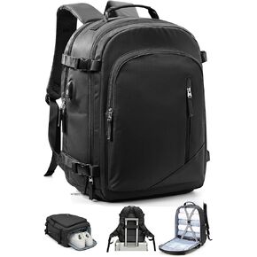 BJLFS Large Travel Backpack for Women Men,Carry On Backpack,Hiking Backpack Waterproof Outdoor Sports Rucksack Casual Work Gym Weekender Daypack Travel Essentials（simple, Purple）