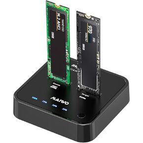 Maiwo Dual Bay M.2 PCIe NVME إلى USB Dock ، M.2 N-V-M-E إلى N-V-M-E DUPLICATOR CLONER ، دعم MAX 2 * 4TB 10GBPS ، NVME SSD Read & Write & Clone ، لـ 2230/2242/2260/2280/22110 SSDS