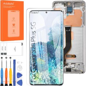 OLED Screen for Samsung Galaxy S20 Plus 5G Screen Replacement for Samsung S20+ LCD Screen SM-G986,SM-G986F Touch Display Digitizer Assembly Repair Parts with Frame(with Fingerprint Function) (Black)