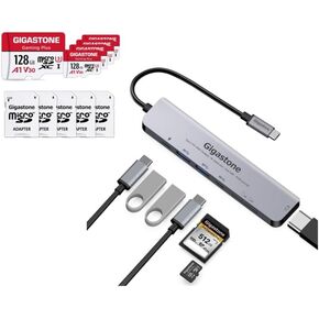 [SD/MicroSD Card Reader] Gigastone 7-in-1 USB C Hub 4K HDMI PD 100W Thunderbolt Station
