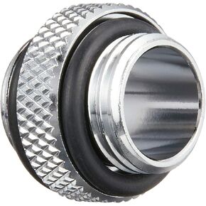 Bitspower G1/4" 5mm Male to Male Fitting, Silver Shining