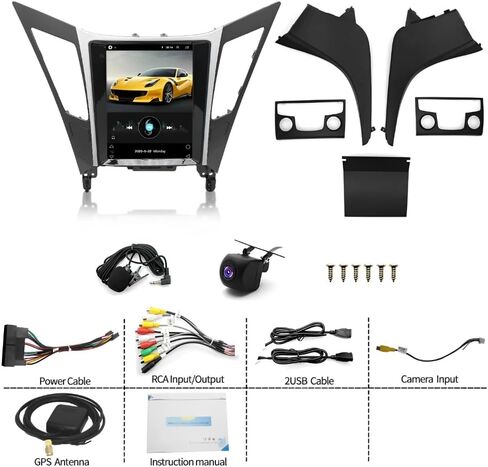 2+32G Android 13 Car Stereo ، 9.7 بوصة IPS اللمسات اللمسة الراديو وحدة RDS WiFi GPS الملاحة الكاميرا الكاميرا MIC ملائمة ل Hyundai Sonata 2011 2012 2014 2014 in Kuwait