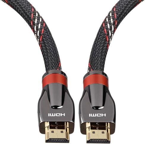 4K HDMI Cable 10FT, High Speed HDMI Cable Braided Nylon & Gold Connector zn Shell(Gun Black) -4K@60Hz DTS:X, HDCP 2.2 & 2.3, HDR 10 Compatible with Roku TV/PS5/HDTV/Blu-ray (Red) in Kuwait