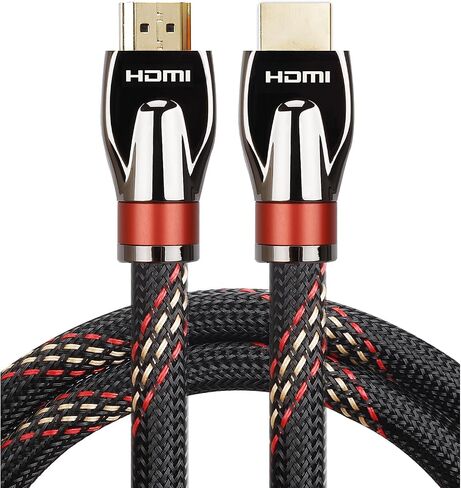 4K HDMI Cable 10FT, High Speed HDMI Cable Braided Nylon & Gold Connector zn Shell(Gun Black) -4K@60Hz DTS:X, HDCP 2.2 & 2.3, HDR 10 Compatible with Roku TV/PS5/HDTV/Blu-ray (Red) in Kuwait