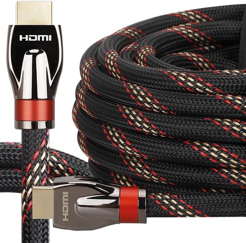 4K HDMI Cable 10FT, High Speed HDMI Cable Braided Nylon & Gold Connector zn Shell(Gun Black) -4K@60Hz DTS:X, HDCP 2.2 & 2.3, HDR 10 Compatible with Roku TV/PS5/HDTV/Blu-ray (Red) in Kuwait