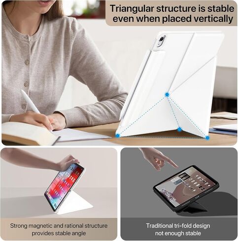 for iPad Pro 13 inch Case M4 2024, Slim Full Edge Protective with Foldable Cover and Hidden Pencil Holder Magnetic Case (Midnight Black, iPad pro 13 inch) in Saudi Arabia