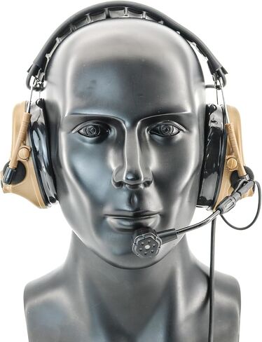 Hearfalcom C5 Pro Tactical Headset Hunting Hearing Protection Protection Lexer Leavuction Walkie PTT سماعات الرأس المتوافقة مع راديو UV-5R UV82 (BK) in Kuwait