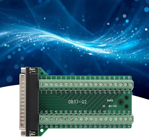 Asixxsix DB37 Male Serial Adapter, 300V AC 37 Pin Port Terminal Male Adapter Professional PCB Board Screw Ada pter, Insulated Anti Interference (DB37-G2) in Saudi Arabia