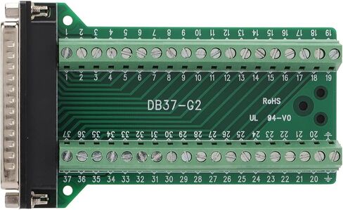 Asixxsix DB37 Male Serial Adapter, 300V AC 37 Pin Port Terminal Male Adapter Professional PCB Board Screw Ada pter, Insulated Anti Interference (DB37-G2) in Kuwait