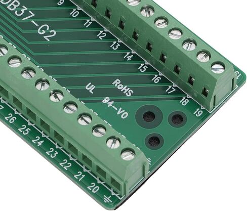 Asixxsix DB37 Male Serial Adapter, 300V AC 37 Pin Port Terminal Male Adapter Professional PCB Board Screw Ada pter, Insulated Anti Interference (DB37-G2) in Kuwait
