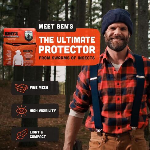 Ben's InvisiNet Bug Jacket & Mitts - Durable & Comfortable Insect Protection for Outdoor Activities - Fine Mesh Bug Net - S/M in Kuwait