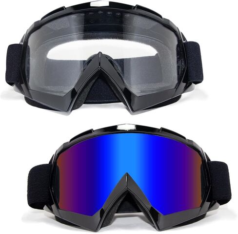 Dirt Bike Goggles 2Packs Motorcycle ATV Goggles UV Protection Motocross Goggles Off Road Riding Helmet Goggles MX Goggles for Men Women Youth Kids in Saudi Arabia