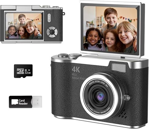 Kids Camera with flip Screen for Boys and Girls 1080P Video Kids Digital Camera Toys Christmas Birthday Gift for 3-12 Year Old in Saudi Arabia