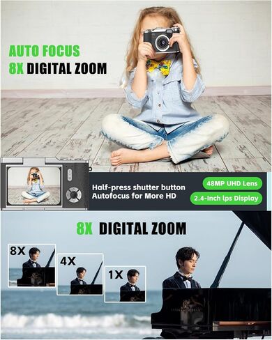 Kids Camera with flip Screen for Boys and Girls 1080P Video Kids Digital Camera Toys Christmas Birthday Gift for 3-12 Year Old in Saudi Arabia
