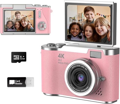 Kids Camera with flip Screen for Boys and Girls 1080P Video Kids Digital Camera Toys Christmas Birthday Gift for 3-12 Year Old in Saudi Arabia