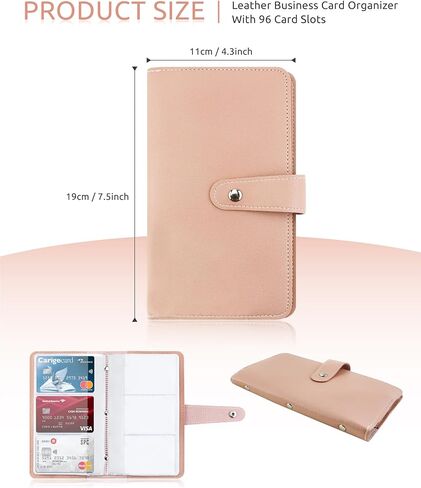 Credit Card Holder, Leather Business Card Organizer with 96 Card Slots, Professional Card Book Case for Cards and Important Documents to Prevent Loss or Damage in Saudi Arabia