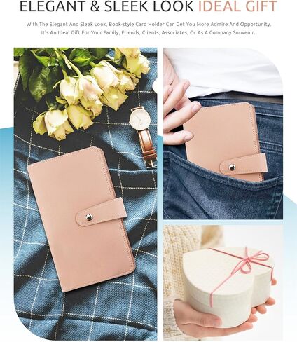 Credit Card Holder, Leather Business Card Organizer with 96 Card Slots, Professional Card Book Case for Cards and Important Documents to Prevent Loss or Damage in Saudi Arabia