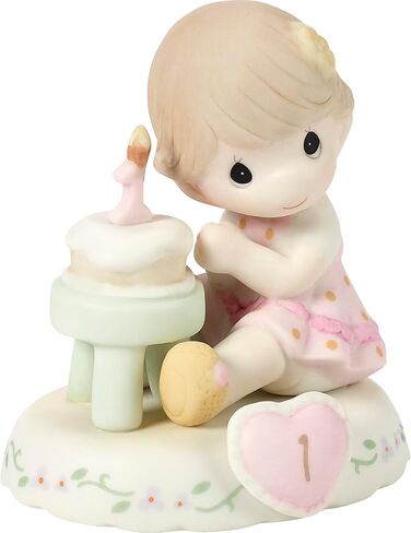 Precious Moments, Growing In Grace, Age 1, Bisque Porcelain Figurine, Brunette Girl, 142010B in Kuwait