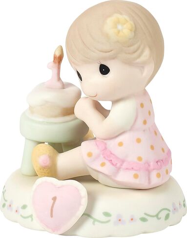 Precious Moments, Growing In Grace, Age 1, Bisque Porcelain Figurine, Brunette Girl, 142010B in Kuwait