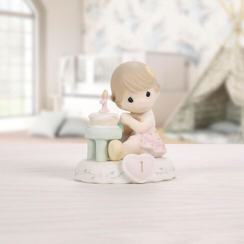 Precious Moments, Growing In Grace, Age 1, Bisque Porcelain Figurine, Brunette Girl, 142010B in Kuwait
