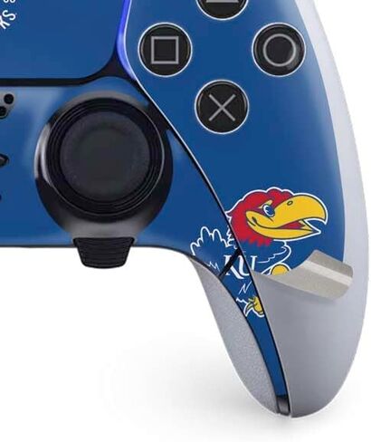 Skinit Decal Gaming Skin Compatible with PS5 DualSense Edge Pro Controller - Officially Licensed University of Kansas Collegiate Text Design in Saudi Arabia