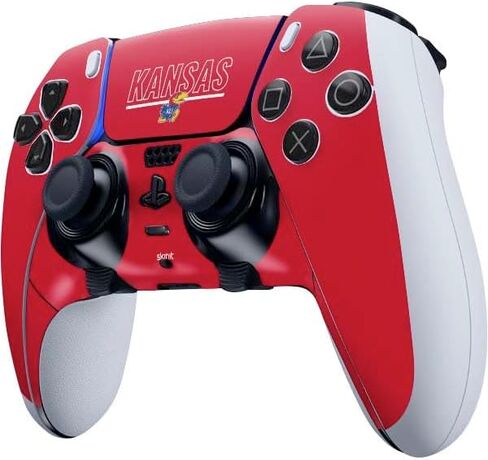Skinit Decal Gaming Skin Compatible with PS5 DualSense Edge Pro Controller - Officially Licensed University of Kansas Collegiate Text Design in Saudi Arabia