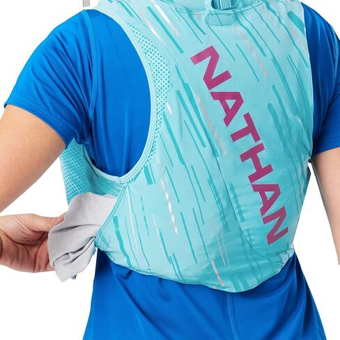 Nathan Pinnacle Race Vest & 4L Hydration Pack with 2 20 oz Hydration Soft Flask, Water-Resistant Pockets, Lightweight & Moisture Wicking in Kuwait