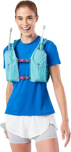 Nathan Pinnacle Race Vest & 4L Hydration Pack with 2 20 oz Hydration Soft Flask, Water-Resistant Pockets, Lightweight & Moisture Wicking in Kuwait